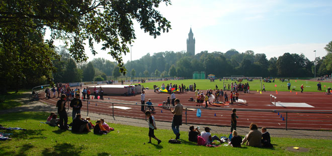 Das Bild zeigt die Sportanlage Burgfeld, copyright Stadt Friedberg (Hessen)